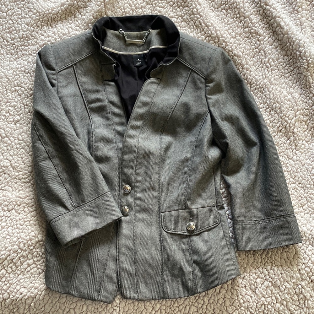 White House Black Market Grey Blazer with buttons size 4